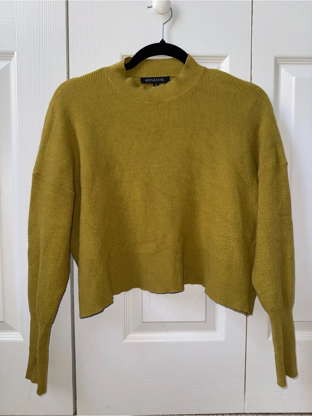 Chartreuse Cropped Crewneck Sweater - S